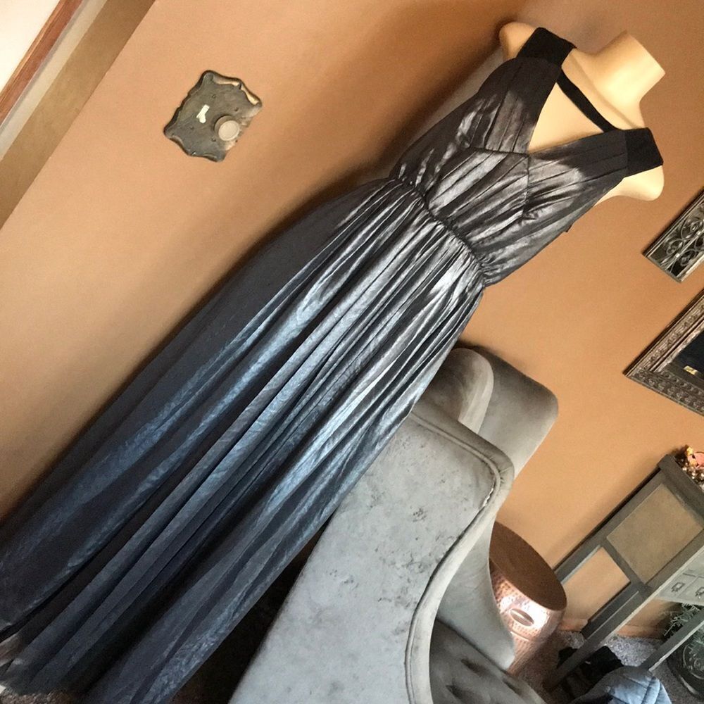 BCBG Silver formal gown dress Small